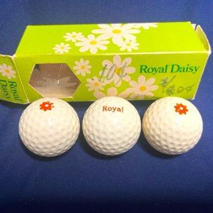 VTG Royal Daisy 3 Golf Balls in the Original Sleeve Uniroyal